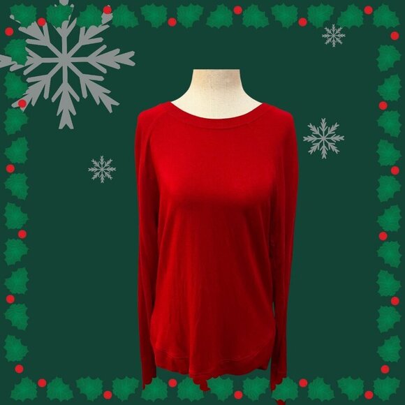 Athleta Womens Red Long Sleeve Crew Neck Athletic Pullover Top Size Small - Picture 1 of 12